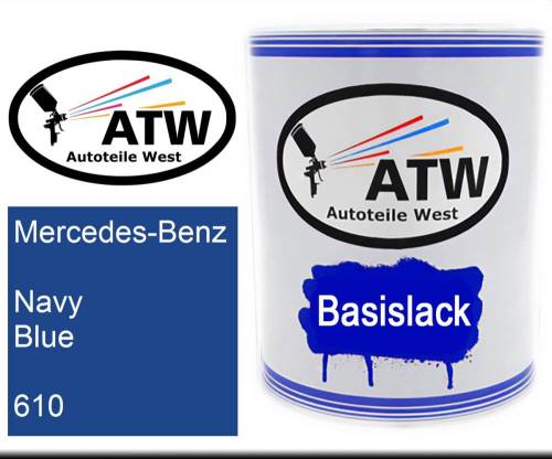 Mercedes-Benz, Navy Blue, 610: 1L Lackdose, von ATW Autoteile West.